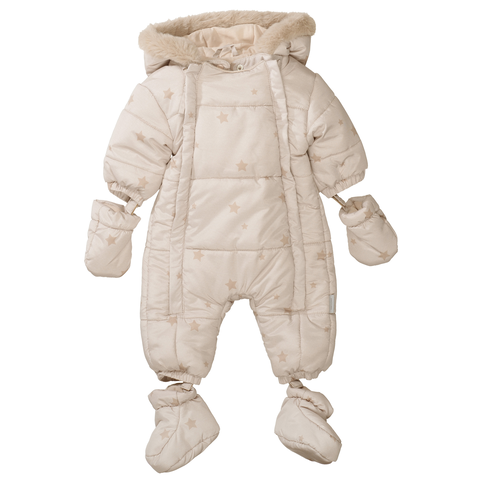 STACCATO Baby Schneeanzug Star sand gemustert – warm & stylisch - Neu