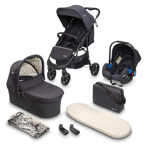 BabyGO Kombikinderwagen Style 3in1 Black