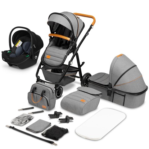 Lionelo Kinderwagen Amber 3 in 1 Grey Stone