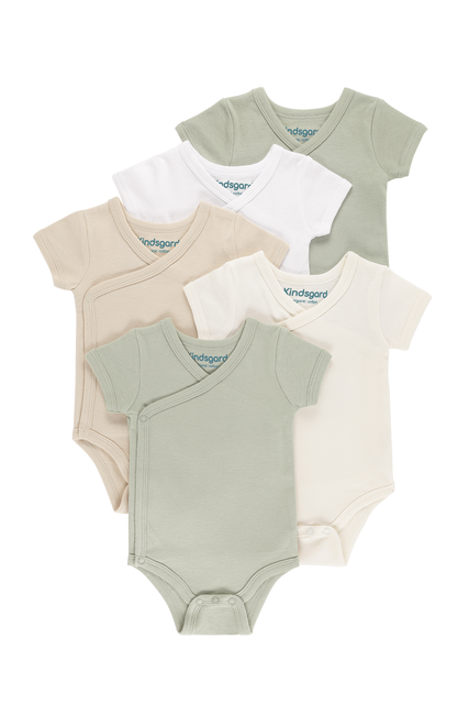 Kindsgard Wickelbody 5er-Pack kurzarm beige – Bio-Baumwolle - Sehr gut