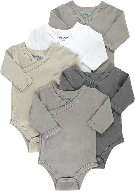kindsgard Wickelbody trunder 5er-Pack langarm grau