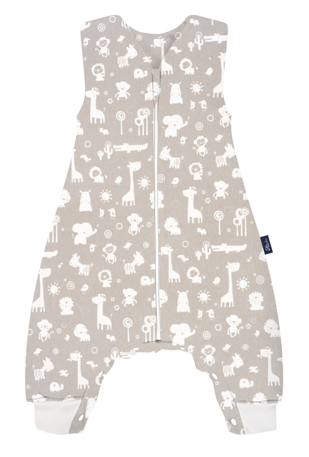ALVI Thermo-Schlafoverall Zootiere taupe – Wärmender Baby-Schlafanzug - Neu