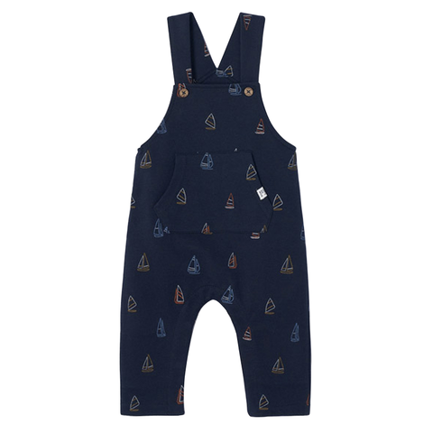 Mayoral Baby Latzhose bedruckt marineblau – Hochwertige Kindermode - Gut