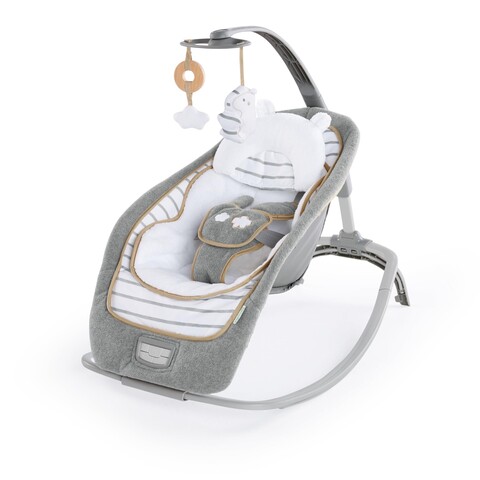 Ingenuity Schaukelsitz Bella Teddy – Babywippe mit Musik & Vibration - Wie neu