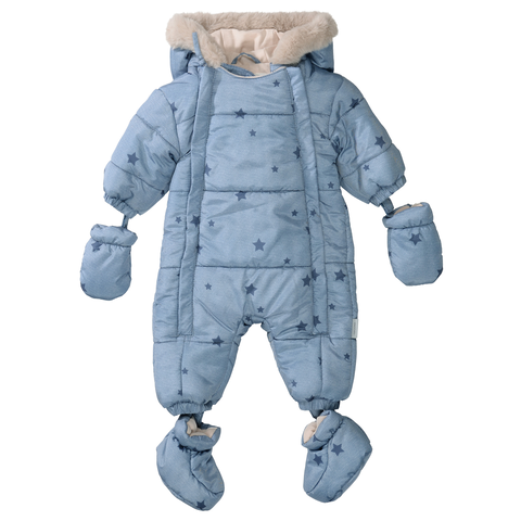 Staccato Baby Schneeanzug hellblau mit Sternenmuster - Neu