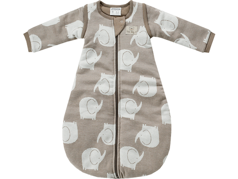 Jacky Baby Schlafsack 120g wattiert mit abnehmbaren Ärmeln Elefant - Neu