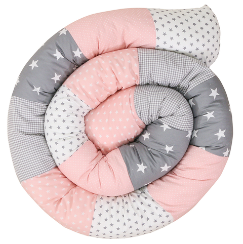 Ullenboom Baby-Bettschlange Rosa Grau 300 cm – Weiche Bettumrandung - Sehr gut