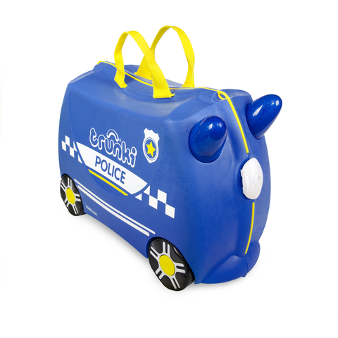 Trunki Kinderkoffer Polizeiauto Percy – Ride-On Koffer für Kinder - Wie neu