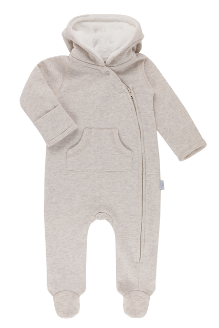 kindsgard Sweat Overall bamms beige – Kuscheliger Baby-Overall mit Kapuze - Neu