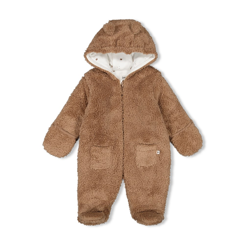 Feetje Teddy Overall Hedge Hugs Braun – Babyanzug mit Kapuze und Ohren - Wie neu