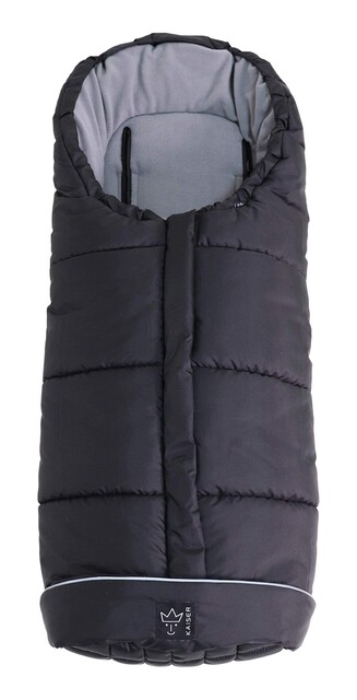 KAISER Thermo-Fleecefußsack Pooly schwarz – Universal-Kinderwagen-Fußsack - Neu