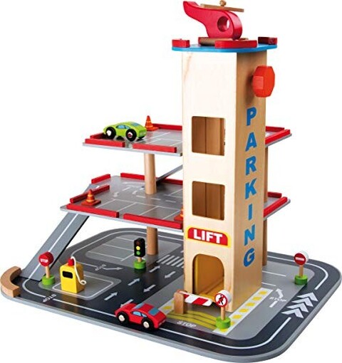 Small foot® Parkhaus Rasante Abfahrt – Holzspielzeug mit Zubehör - Wie neu