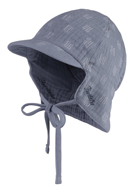 Sterntaler Wendeschirmmütze mit Nackenschutz graublau – UV-Schutz 50+ - Neu
