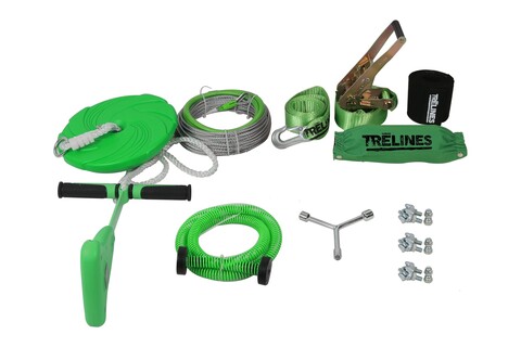 Trelines Seilrutsche mit Bremse 30 m Schnellaufbau Outdoor-Spielzeug