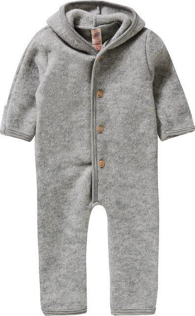 Engel Baby-Overall aus Merino-Schurwolle in Hellgrau Melange - Neu