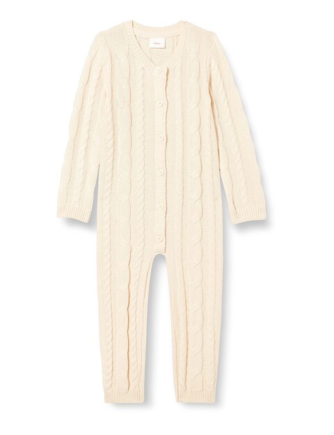 s.Oliver Strick-Overall beige – Baby-Overall aus Baumwollmischung - Neu