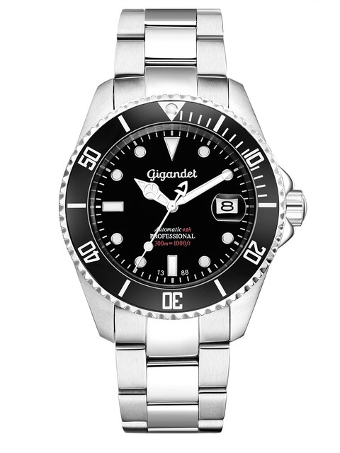 Gigandet Automatikuhr Edelstahl Silber Schwarz Sea Ground - G2-002