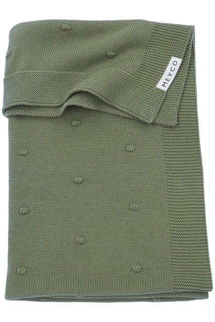 Meyco Babydecke Mini Knots 75x100 cm Forest Green – 100% Baumwolle - Wie neu