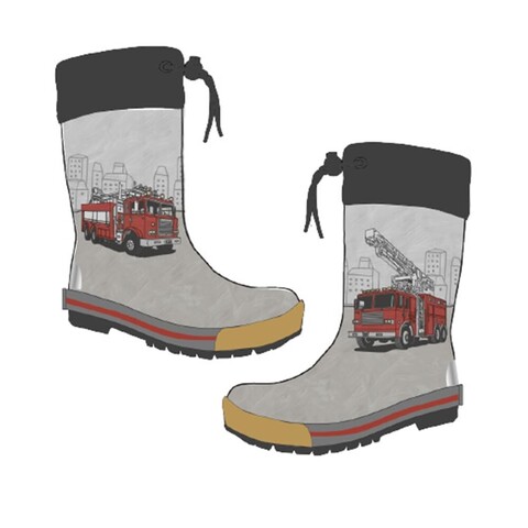 Maximo Kindergummistiefel  Feuerwehr graphit