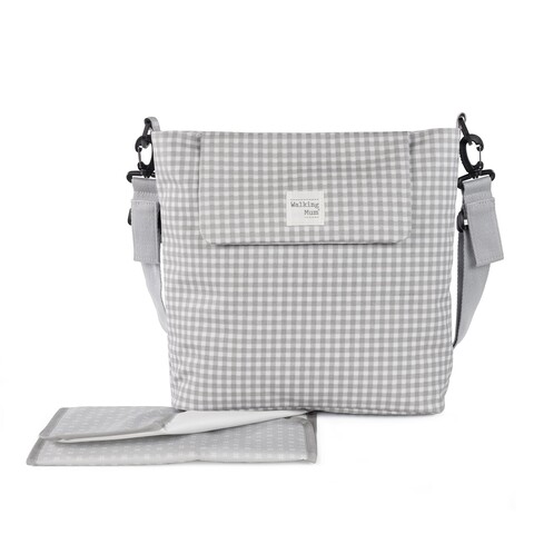 Walking Mum Wickeltasche I Love Vichy grau