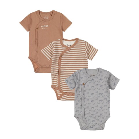 Dirkje Kurzarmbody 3er-Pack Mehrfarbig – Bio-Baumwolle für Babys - Wie neu
