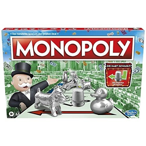 Monopoly Classic Brettspiel mit Fingerhut-Spielfigur von Hasbro - Neu