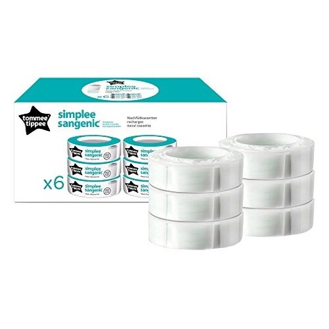 Tommee Tippee Unisex Sangenic Nachfüllkassetten Simplee Sangenic 6Er Pack Weiss Baby Größe 183 X Größe 183 X 58 Mm - Image 4