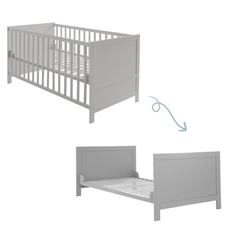 roba Kombi-Kinderbett 70x140 cm taupe – 3-fach höhenverstellbar, umbaubar - Gut