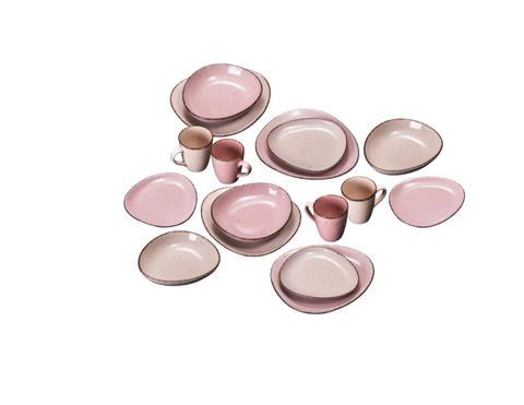 Galeria home Kaffee- und Tafelservice Naturlook rosa 16-tlg.