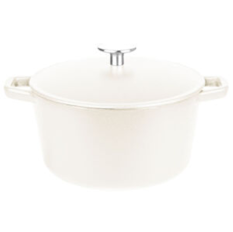 GSW Gusseisentopf 21 cm weiß – Schmortopf für Induktion - Neu