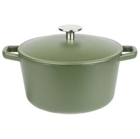 GSW Gusseisentopf 21 cm grün – Schmortopf für Induktion, 2,5 L - Neu