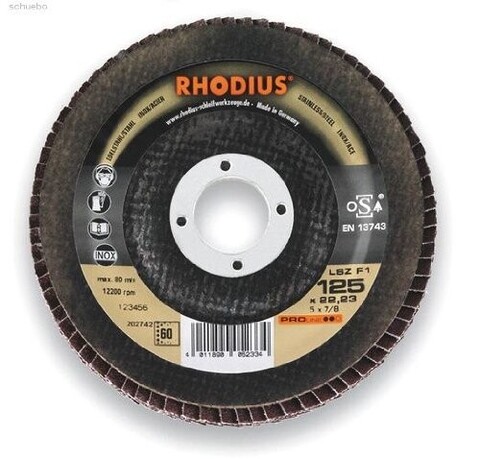 RHODIUS PROLINE LGZ F1 Fächerschleifscheibe 180 x 22,23 mm K80 - Neu