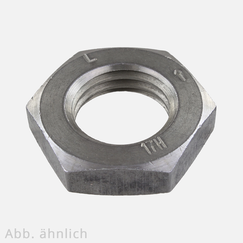 50 Sechskantmuttern M20 Linksgewinde niedrig verzinkt 14H DIN 936 - Neu