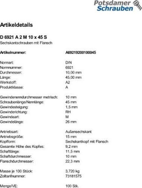 DIN 965 FORM CE SENKKOPFSCHRAUBE M10X60 EDELSTAHL A2 BLANK T50