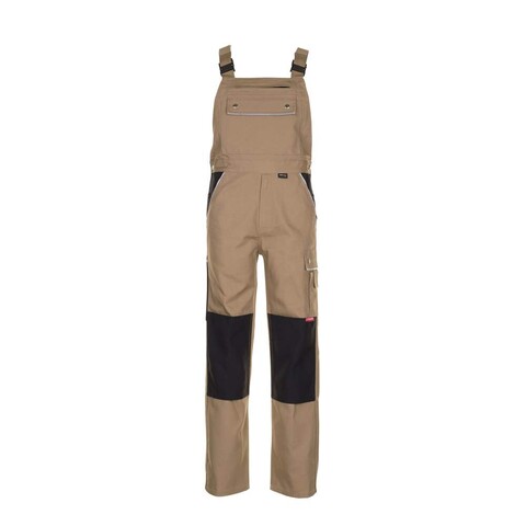 PLANAM Latzhose Canvas 320 khaki/schwarz Gr. 48 – Robuste Arbeitskleidung