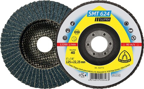 Klingspor SMT 624 Schleifmopteller 180x22,23mm Korn 40 gewölbt - Neu