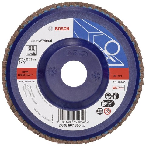 BOSCH Fächerschleifscheibe X551 Expert for Metal 125x22,23mm K60 - Neu