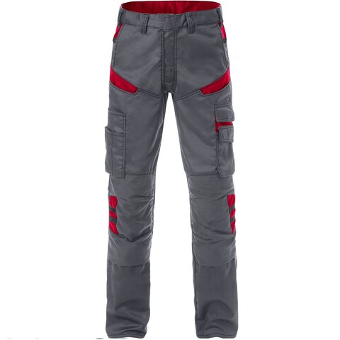 Fristads Arbeitshose 2555 STFP Grau/Rot – Robuste Herren-Bundhose - Wie neu