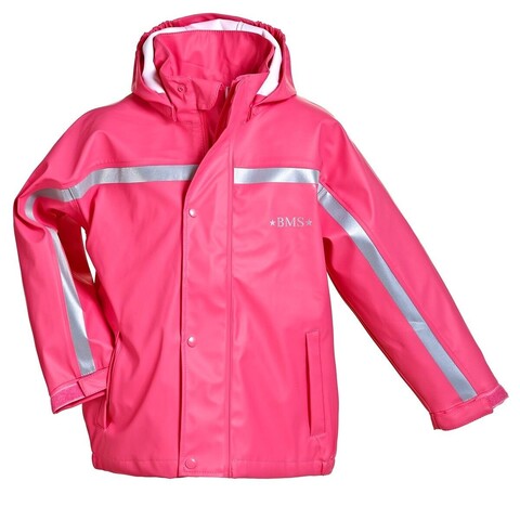 BMS Buddel Regenjacke pink Gr. 74 – 100% wasserdicht, abnehmbare Kapuze