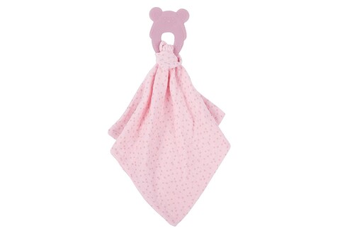 Nattou Beißring + Kuscheltuch rosa