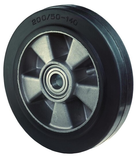 BS Rollen Gummirad B80.126 – 125 mm Durchmesser, 200 kg Tragkraft - Neu