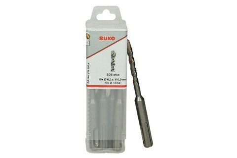 RUKO SDS-PLUS HAMMERBOHRER IN KUNSTSTOFFVERPACKUNG ? 6,0 MM