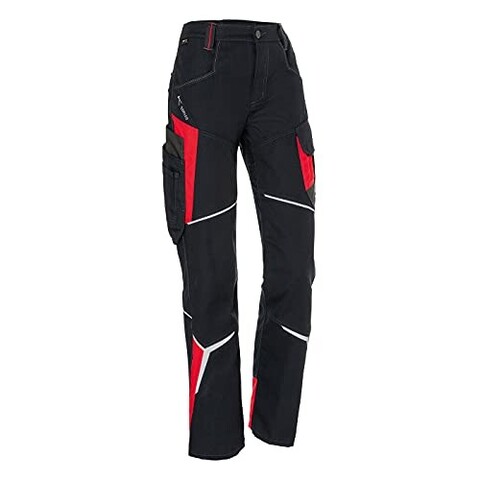 KÜBLER BODYFORCE Damenhose 2325 Schwarz/Mittelrot – Arbeitskleidung - Neu