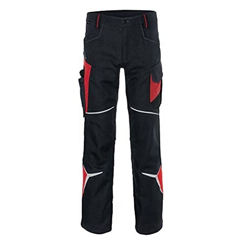 KÜBLER BODYFORCE Arbeitshose Schwarz/Mittelrot Gr. 90 – Form 2225 - Neu