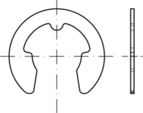 Sicherungsscheibe DIN 6799 0,8 mm Federstahl für Wellen - Neu