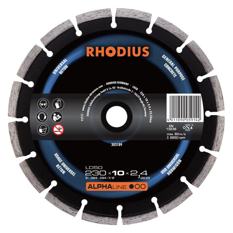 RHODIUS ALPHALINE LD50 DIAMANT TRENNSCHEIBE 230 X 10,0 X 2,4
