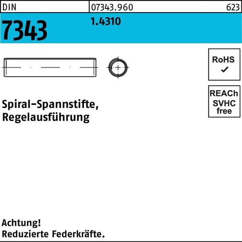 DIN 7343 Spiral-Spannstifte 3x12 mm Edelstahl A2 1.4310 1000 Stück - Neu