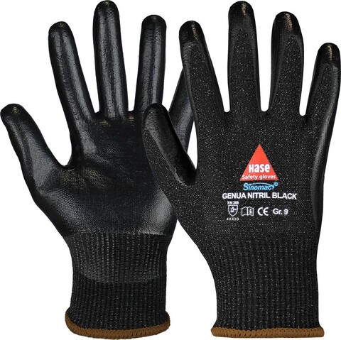 HASE Genua Nitril Black Schnittschutzhandschuh Größe 7 - Neu