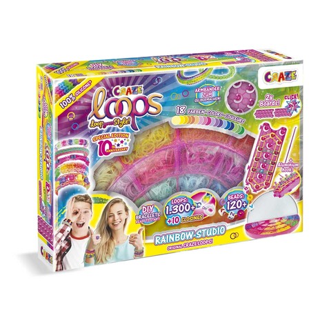 LOOPS Rainbow Studio von Craze – Bastelset mit 1.300 bunten Loops - Wie neu