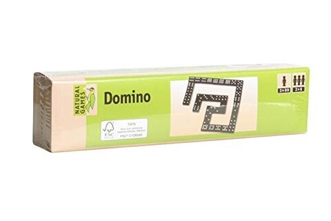 Natural Games Domino in Holzbox – 55 Steine, FSC-zertifiziertes Holz - Sehr gut